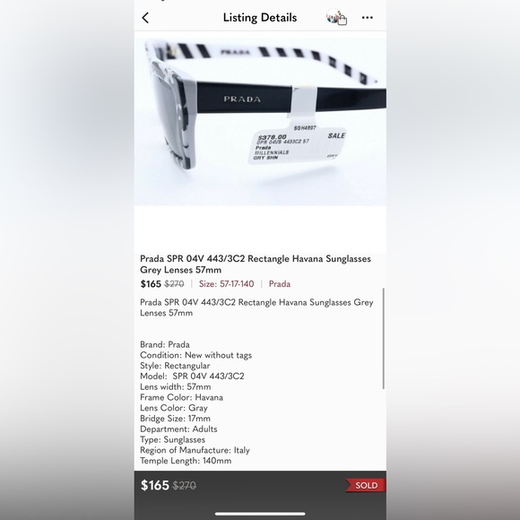 Prada Sunglasses Millenials 4432C2 ‼️100% Authentic, made in Italy 🇮🇹‼️ - Picture 6 of 13